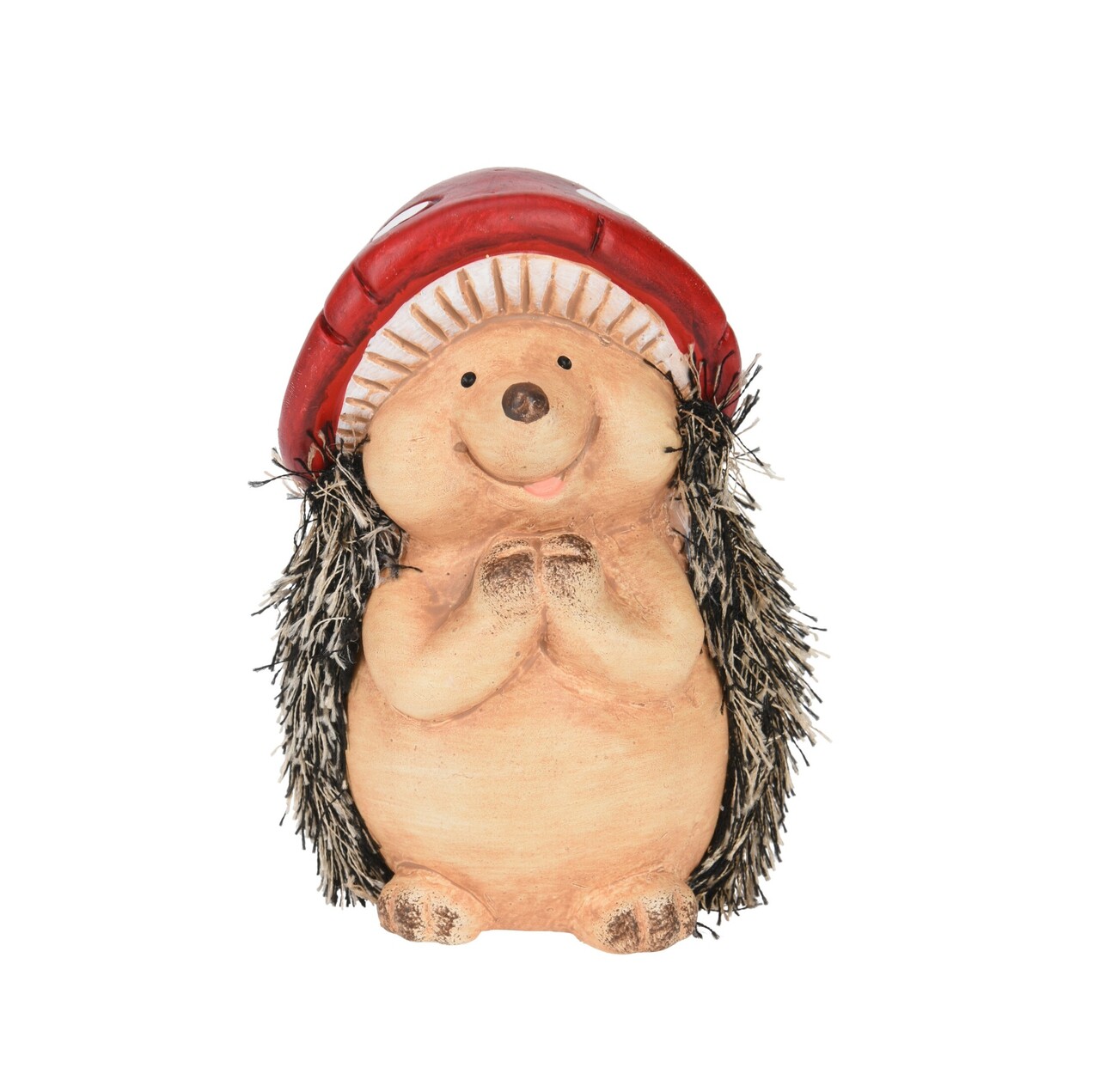 Decoratiune  Hedgehog w Mushroom Hat v1, Excellent Houseware, 8.5x7.7x12.8 cm, teracota, multicolor - imagine 3